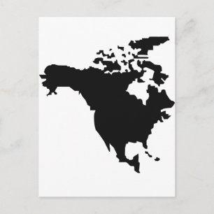 north america map postcard