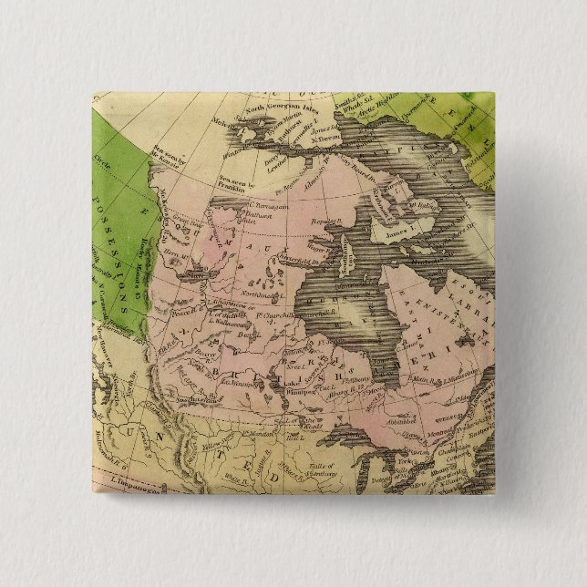 North America Olney Map 15 Cm Square Badge (Front)