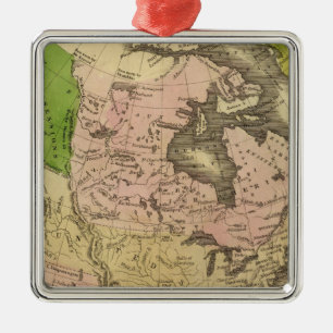 North America Olney Map Metal Ornament