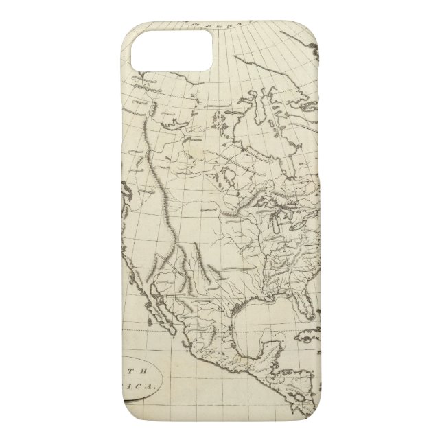 North America outline map Case-Mate iPhone Case (Back)