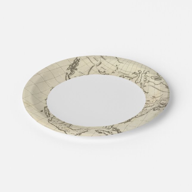 North America outline map Paper Plate (Angled)