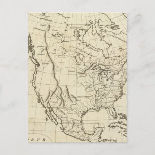 North America outline map Postcard