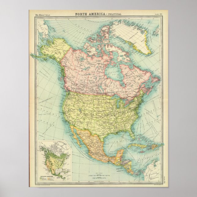 North America political Poster (Front)