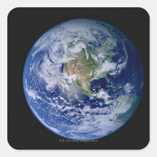 North America Seen from Space Square Sticker (Front)