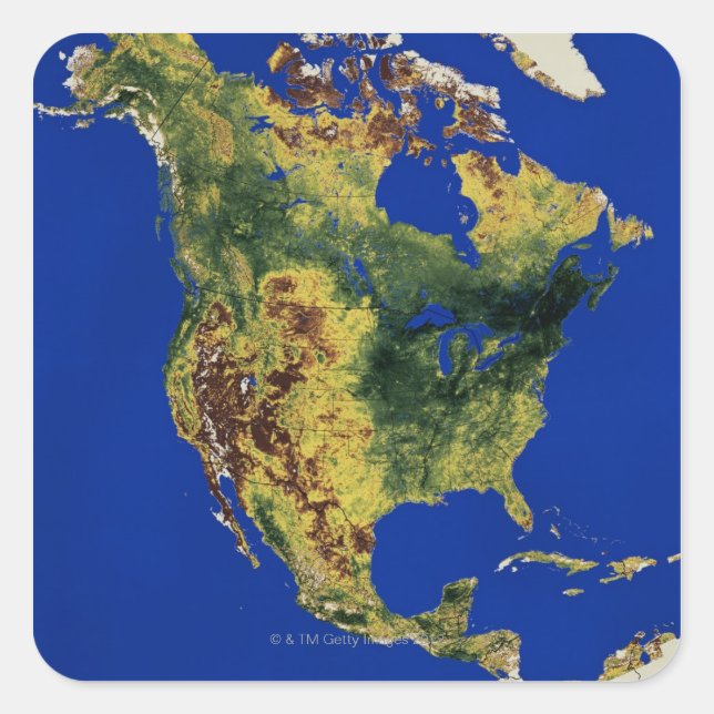 North America Square Sticker (Front)