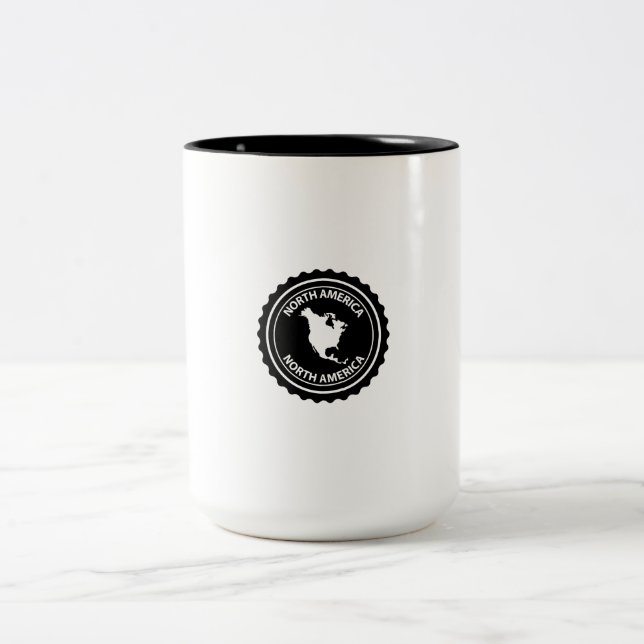 North America stamp Two-Tone Coffee Mug (Center)