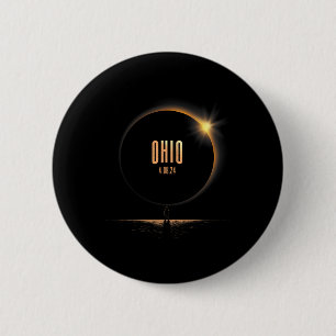 North America Total Solar Eclipse 2024 Ohio Usa  6 Cm Round Badge