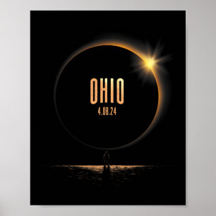 North America Total Solar Eclipse 2024 Ohio Usa Poster