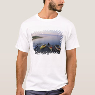 North America, US, ME, Boats on the shore of T-Shirt