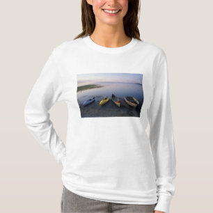 North America, US, ME, Boats on the shore of T-Shirt