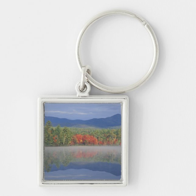 North America, US, NH, Fall reflections in Key Ring (Front)