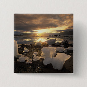 North America, USA, Alaska, Ice Bay, Icescape, 15 Cm Square Badge