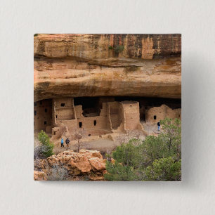 North America, USA, Colorado. Cliff dwellings 15 Cm Square Badge