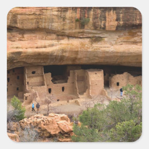 North America, USA, Colorado. Cliff dwellings Square Sticker