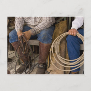North America, USA. Cowboys relaxing and 2 Postcard