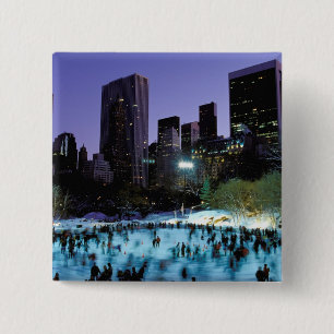 North America, USA, New York, New York City. 9 15 Cm Square Badge