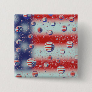 North America, USA, WA, Redmond, U.S. Flag 15 Cm Square Badge