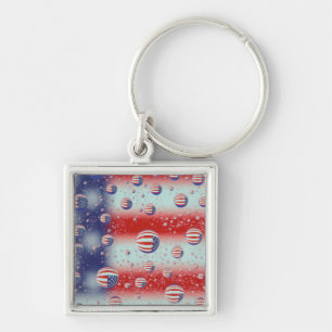North America, USA, WA, Redmond, U.S. Flag Key Ring