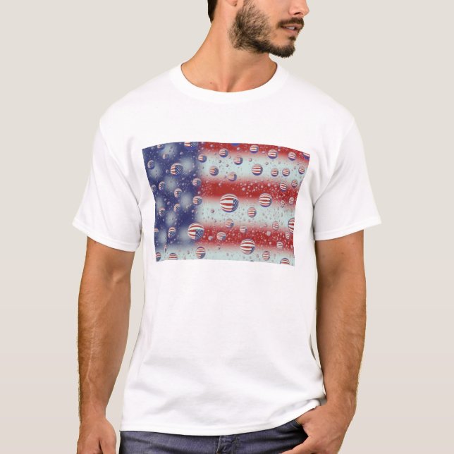 North America, USA, WA, Redmond, U.S. Flag T-Shirt (Front)