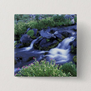 North America, USA, Washington, Mt. Rainier 3 15 Cm Square Badge