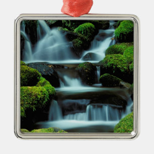 North America; USA; Washington, Sol Duc Cascade Metal Ornament