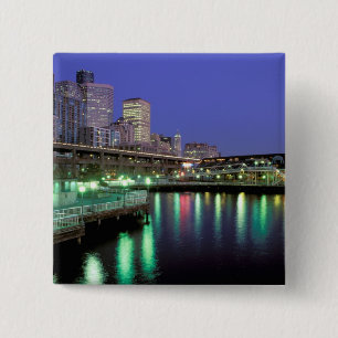 North America, USA, Washington State, Seattle. 6 15 Cm Square Badge