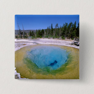North America, USA, Wyoming, Yellowstone 2 15 Cm Square Badge