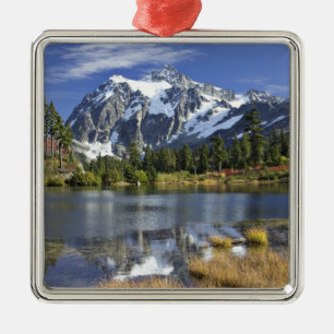 North America, Washington, Cascades. Mt. Shuksan Metal Ornament