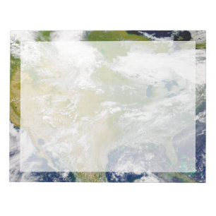 North America With Smoke Visible In Locations. Notepad