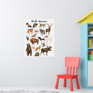 North American Animals Education Classroom Poster