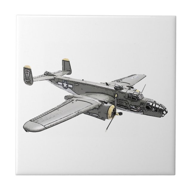 North American B-25 Mitchell bomber Ceramic Tile (Front)