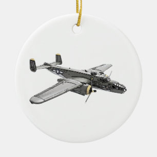 North American B-25 Mitchell bomber Ceramic Tree Decoration