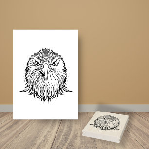 North American Bald Eagle Art Colouring Page Rubber Stamp