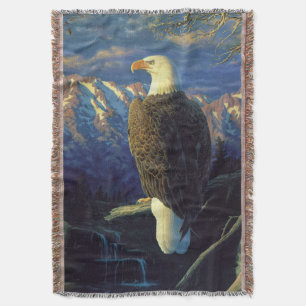North American Bald Eagle Throw Blanket
