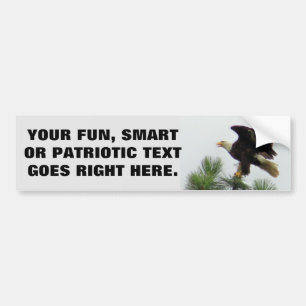 North American Bald Eagle with Your Phrase Bumper Sticker