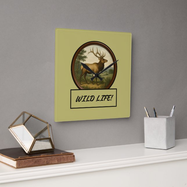 North American Elk Wall Clock (Office)
