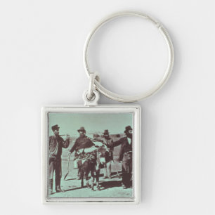 North American gold diggers, c.1849 (b/w photo) Key Ring