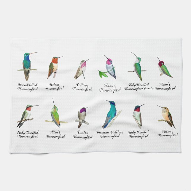 North American Hummingbirds Kitchen Towel (Horizontal)