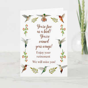  North American Hummingbirds Retirement Card
