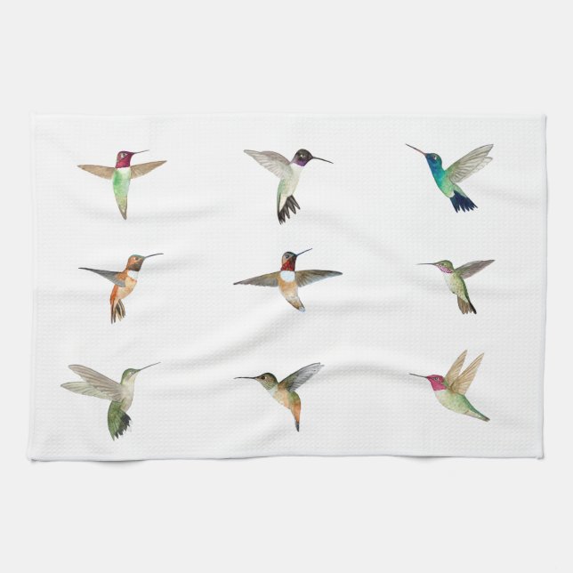 North American Hummingbirds Tea Towel (Horizontal)