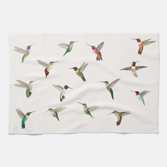 North American Hummingbirds Tea Towel (Horizontal)