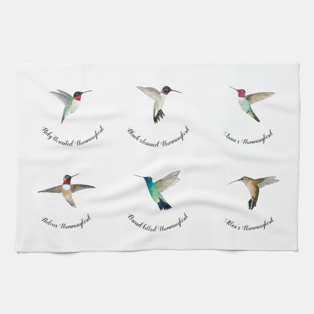 North American Hummingbirds Tea Towel (Horizontal)
