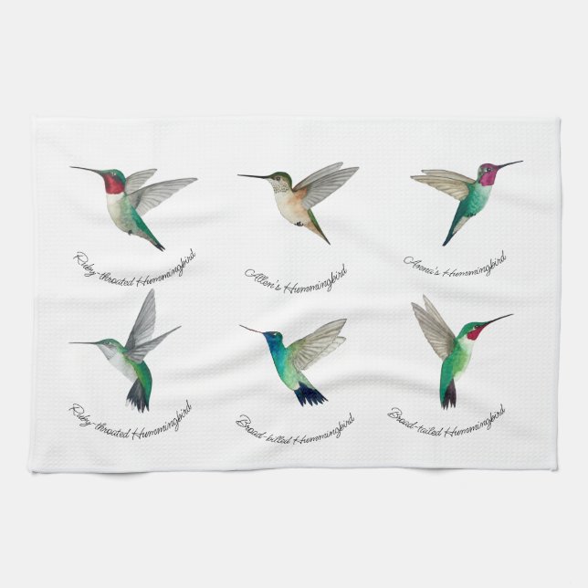 North American Hummingbirds Tea Towel (Horizontal)