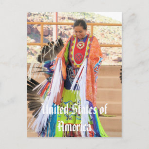 North American Indian dress postcard
