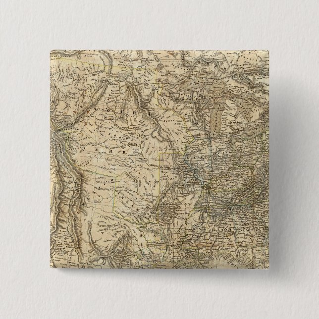 North American Map 15 Cm Square Badge (Front)