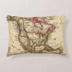 North American Map 2 Decorative Cushion