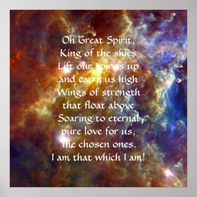 North American Native Indian Prayer Poster (Front)