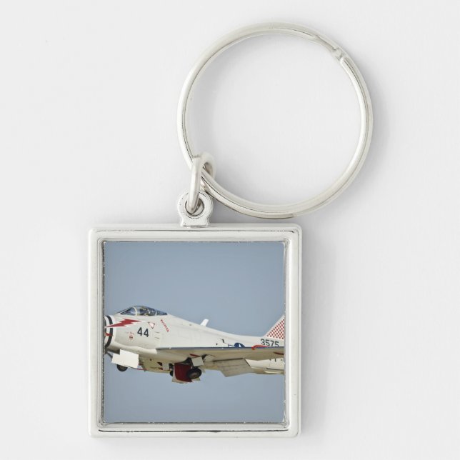 North American Naval FJ2 Fury Jet Fighter flying Key Ring (Front)