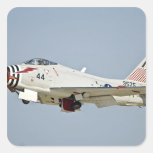 North American Naval FJ2 Fury Jet Fighter flying Square Sticker