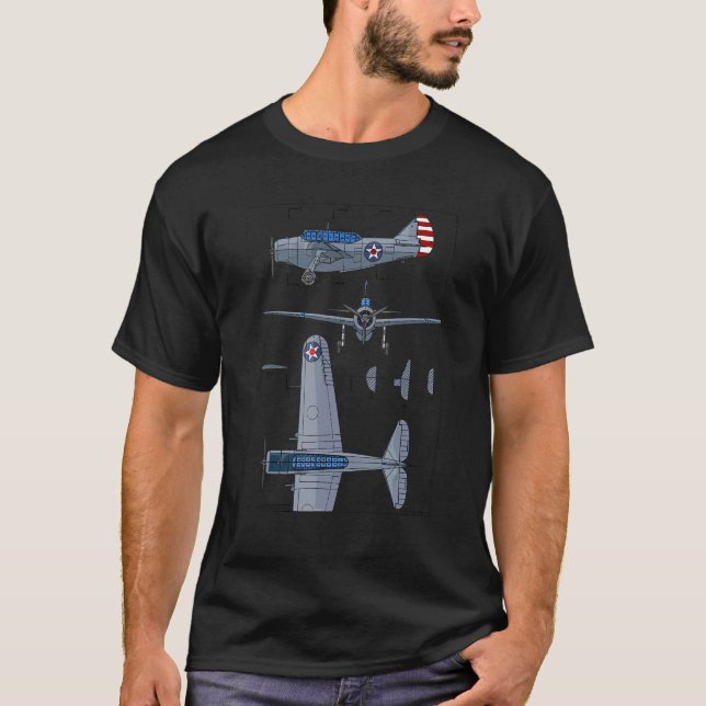 North American O 47 WW2 Observation Plane Colour D T-Shirt (Front)